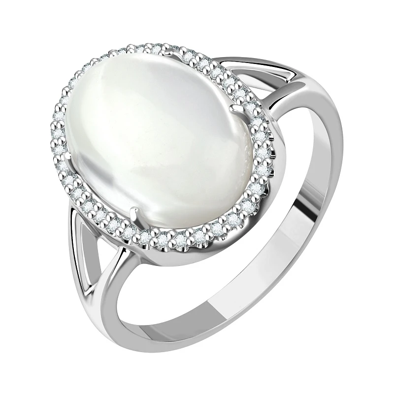 Кольцо  серебряное с перламутром