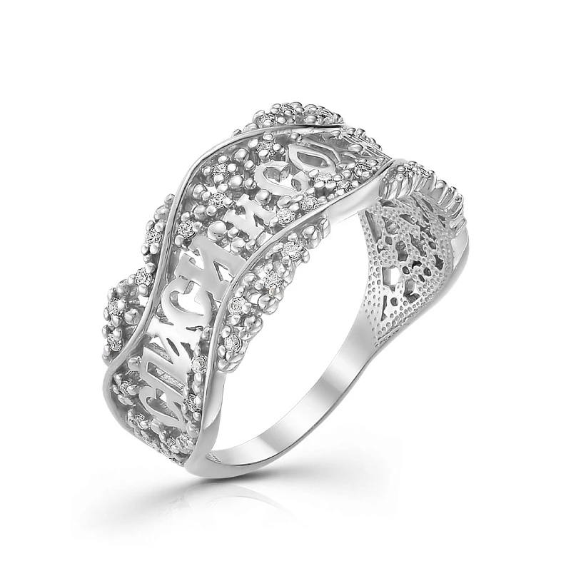 Кольцо  серебряное с фианитом