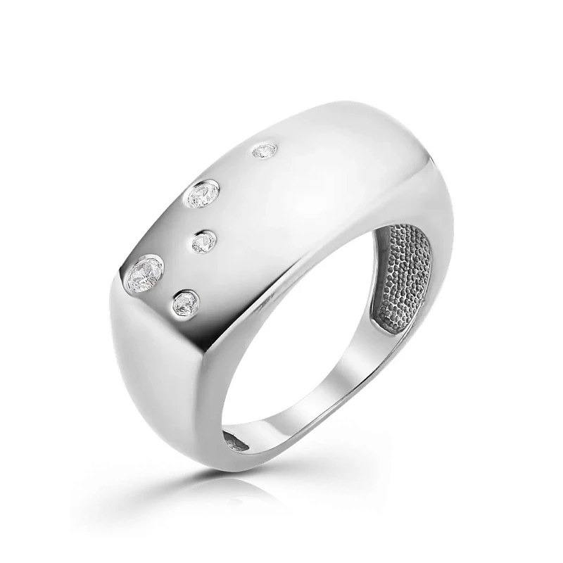 Кольцо  серебряное с фианитом