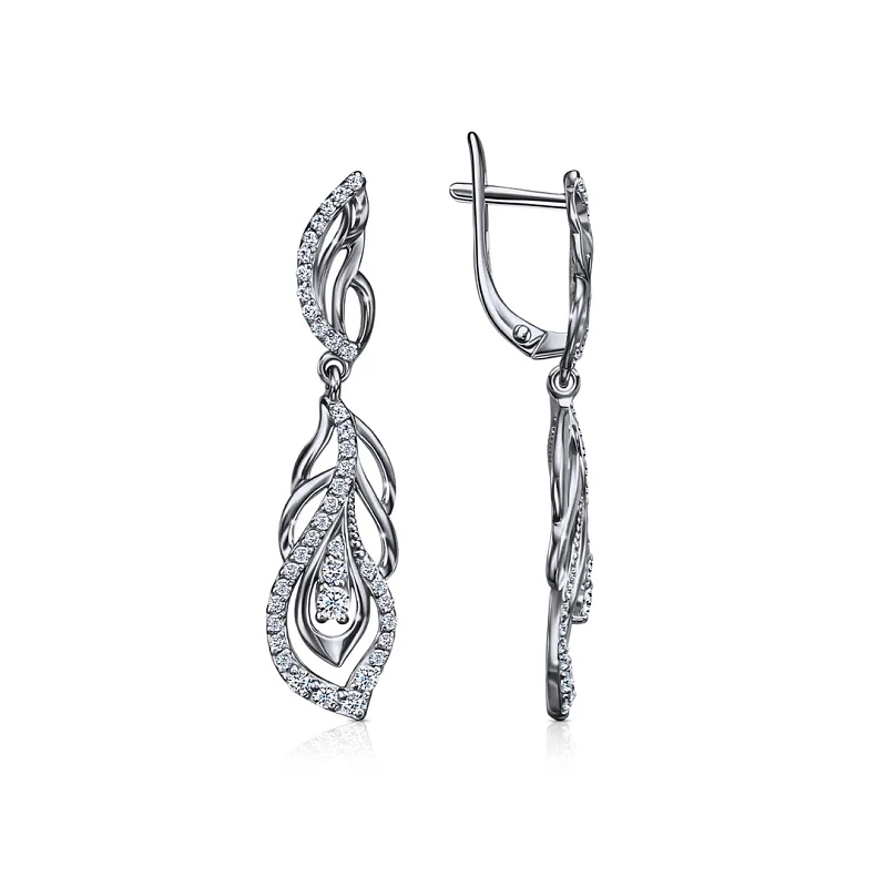 Серьги  серебряные с фианитом