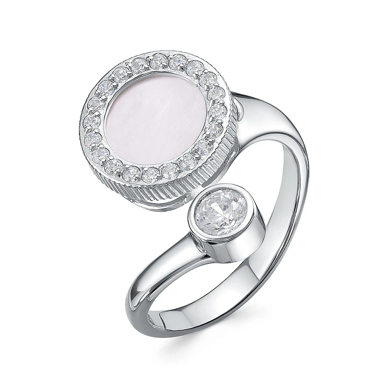 Кольцо  серебряное с перламутром