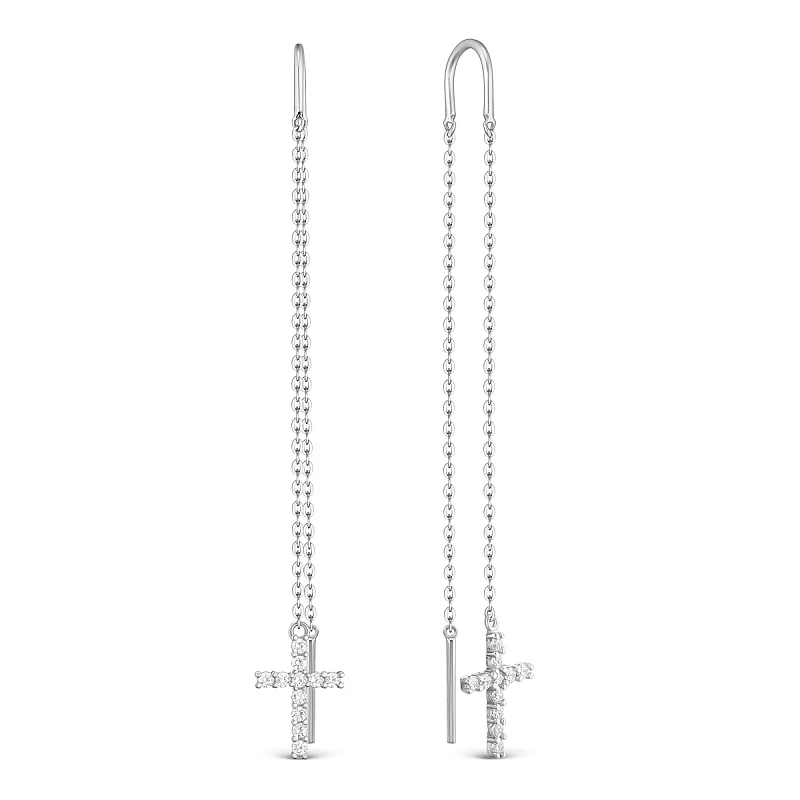 Серьги  серебряные с фианитом