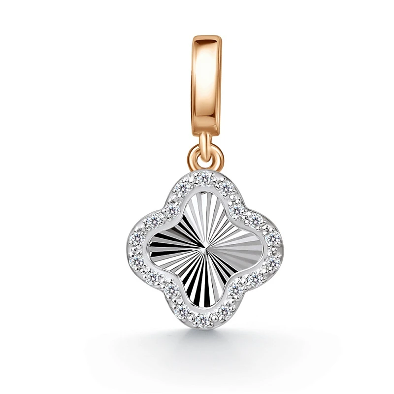Подвеска  из красного золота с бриллиантом