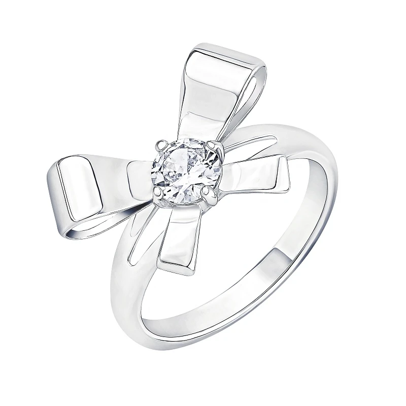 Кольцо  серебряное с фианитом