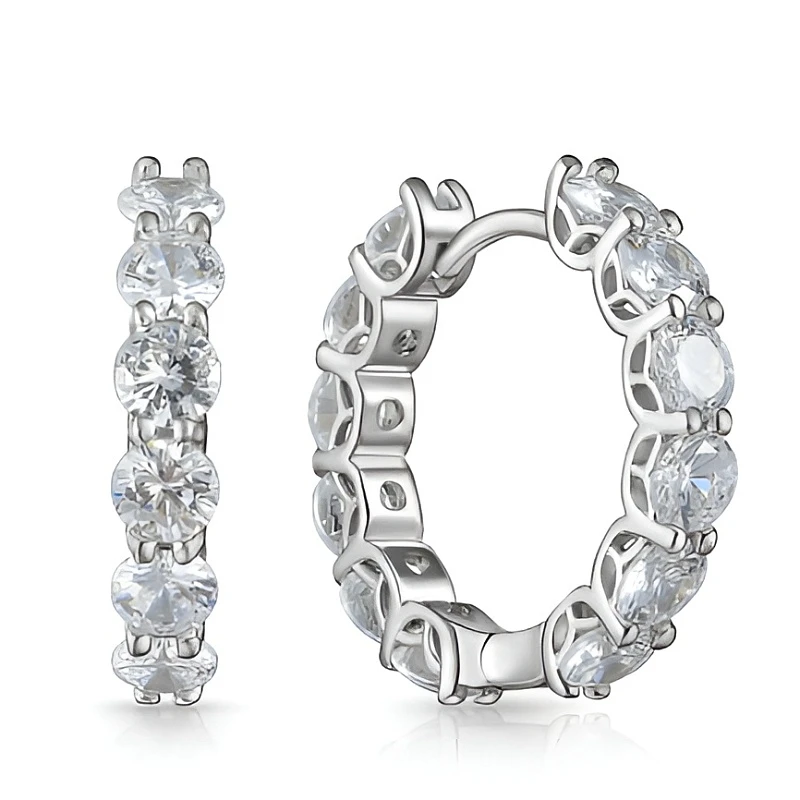 Серьги  серебряные с цирконом