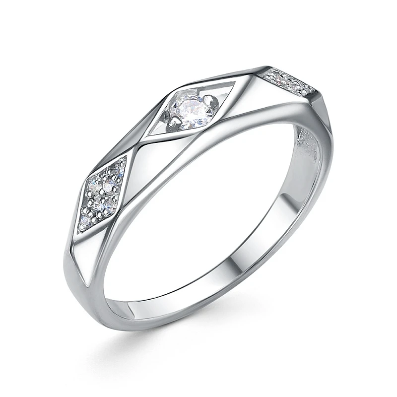 Кольцо  серебряное с фианитом