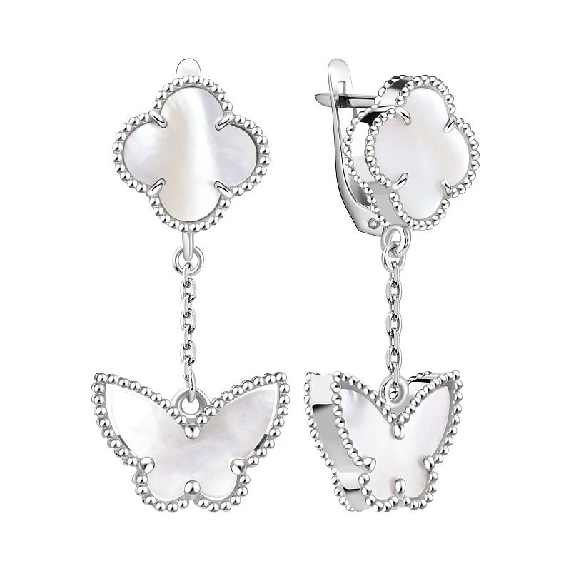 Серьги  серебряные с перламутром