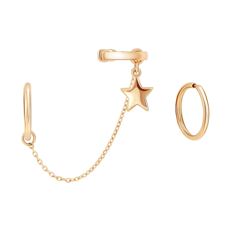 Серьги  из красного золота