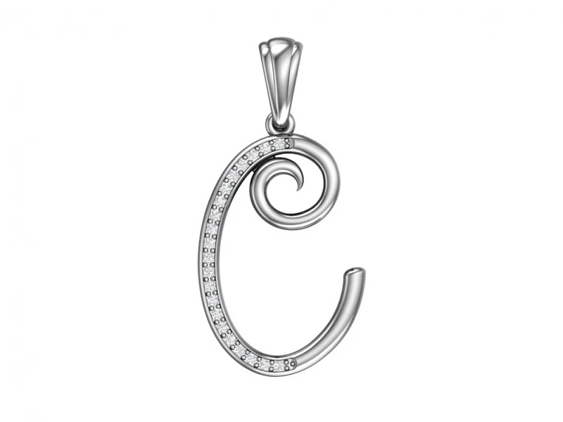 Подвеска  серебряная с фианитом