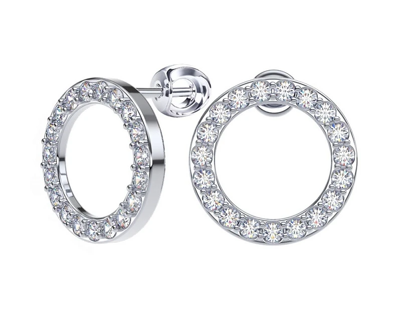 Серьги  серебряные с фианитом