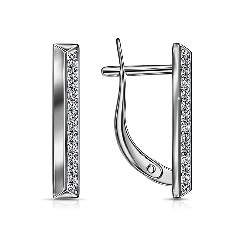 Серьги  серебряные с фианитом