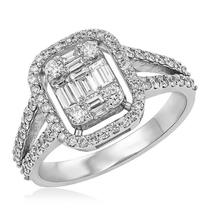 Кольцо  из белого золота с природным бриллиантом