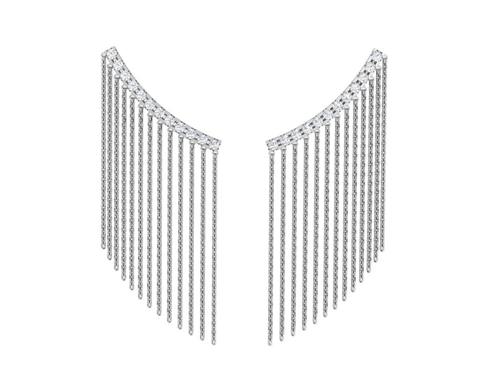 Серьги  серебряные с фианитом