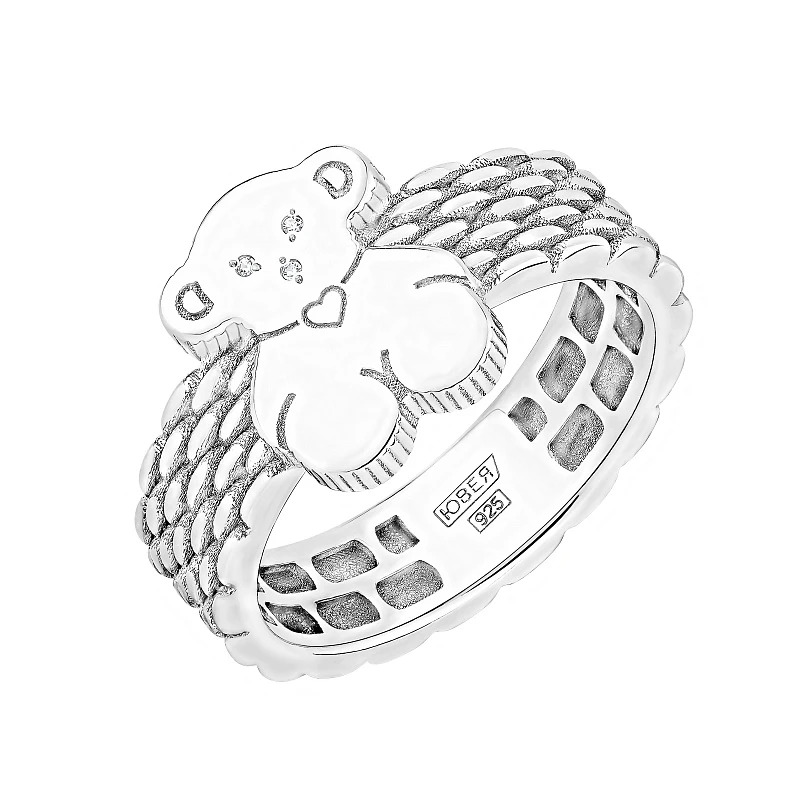 Кольцо  серебряное с фианитом