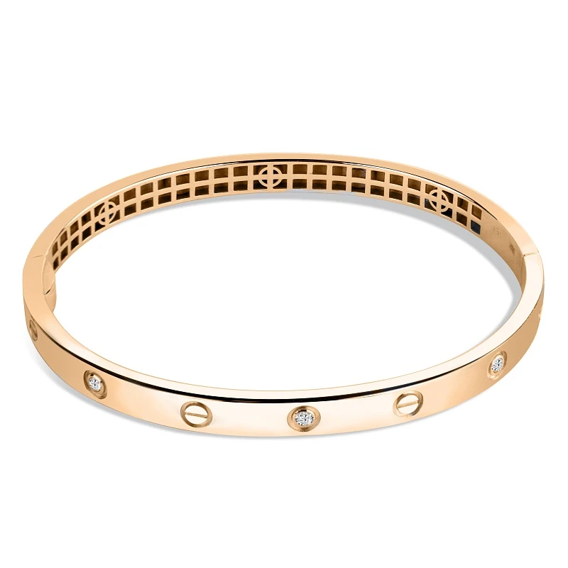 Браслет  из красного золота с природным бриллиантом