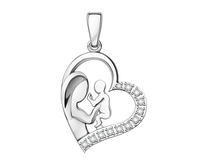 Подвеска  серебряная с фианитом