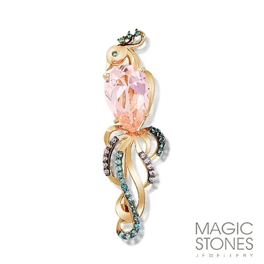 Брошь «MAGIC STONES» золотая