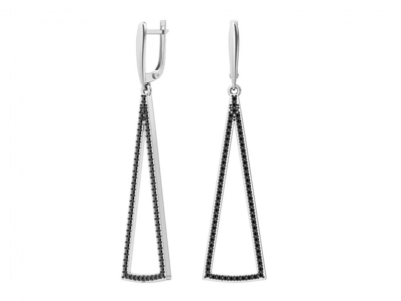 Серьги  серебряные с фианитом