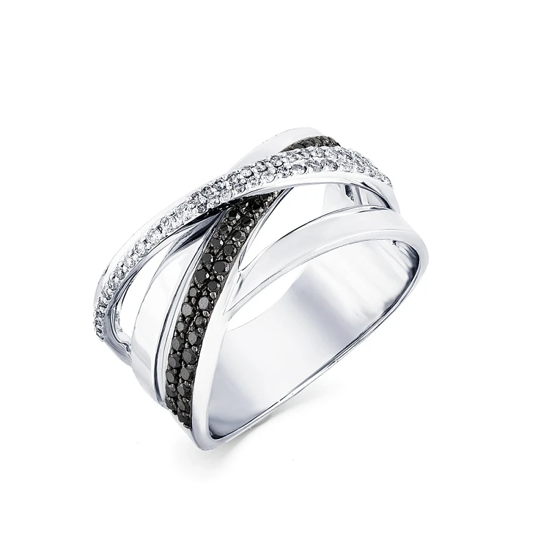 Кольцо  из белого золота с природным бриллиантом