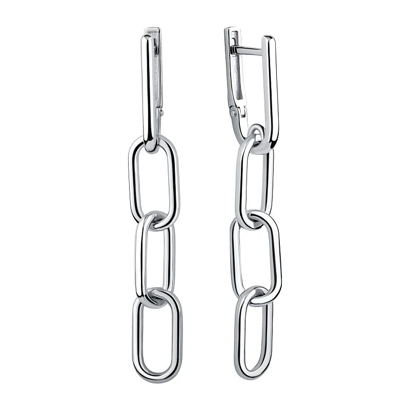 Серьги  серебряные