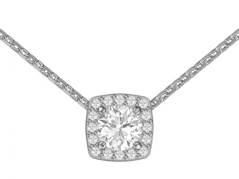 Колье  серебряное с фианитом