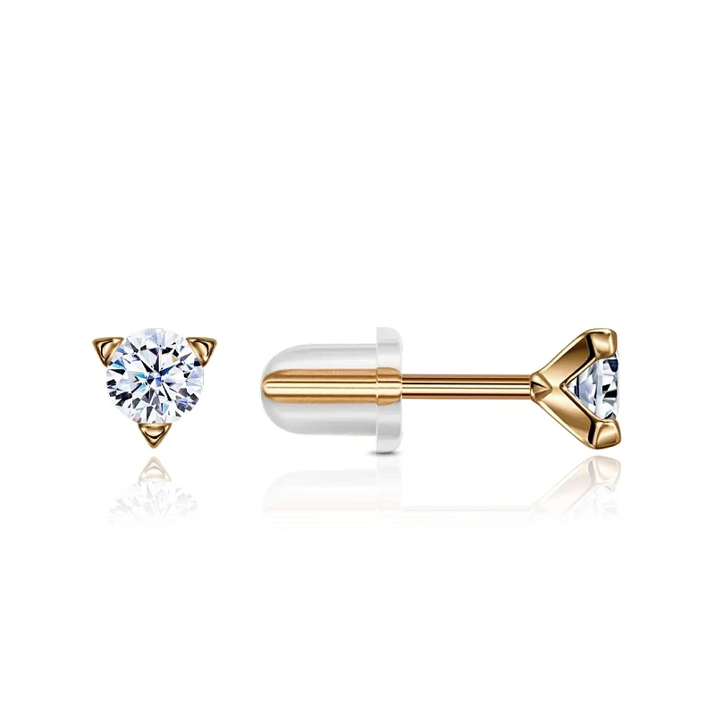 Серьги  из красного золота с фианитом