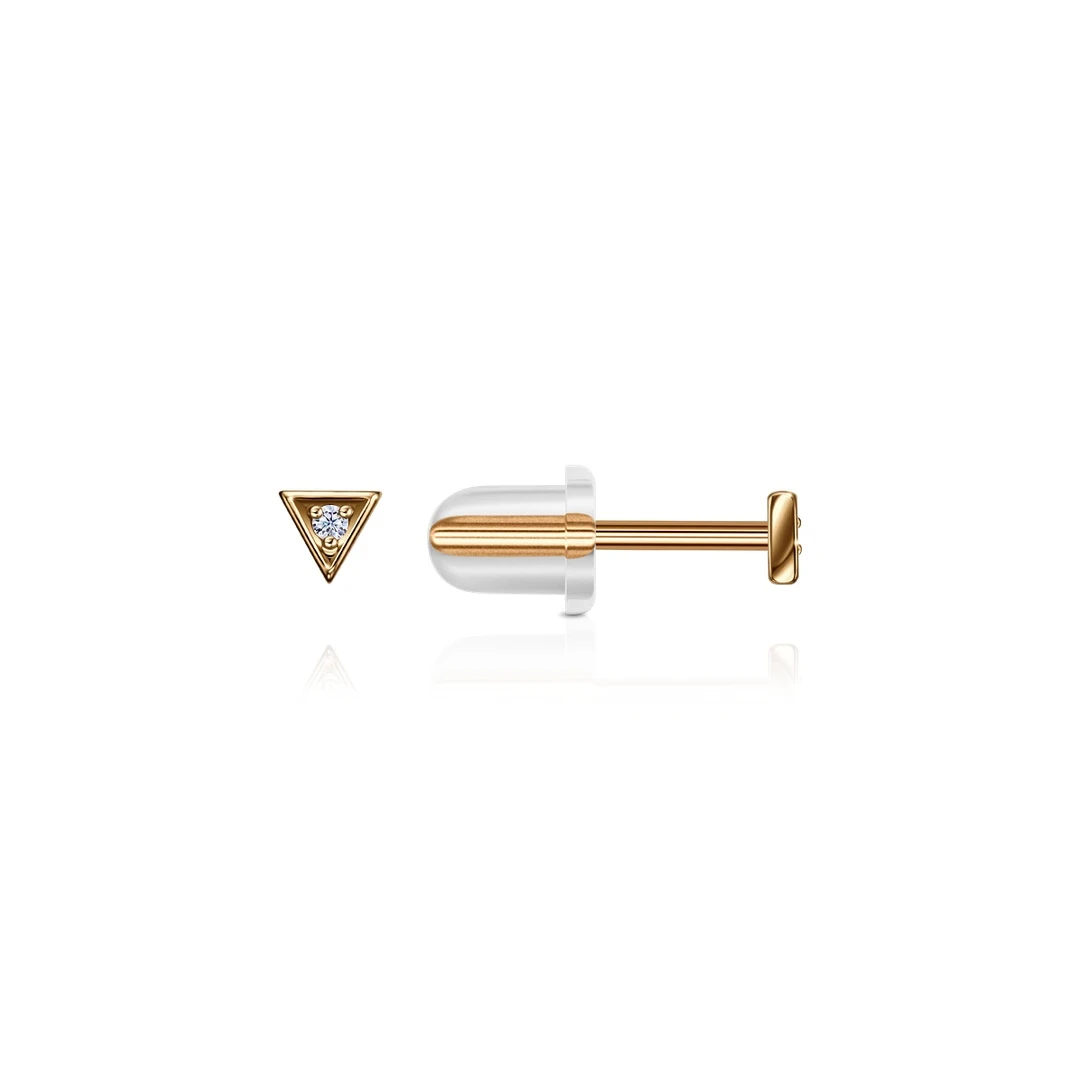 Серьги  из красного золота с фианитом