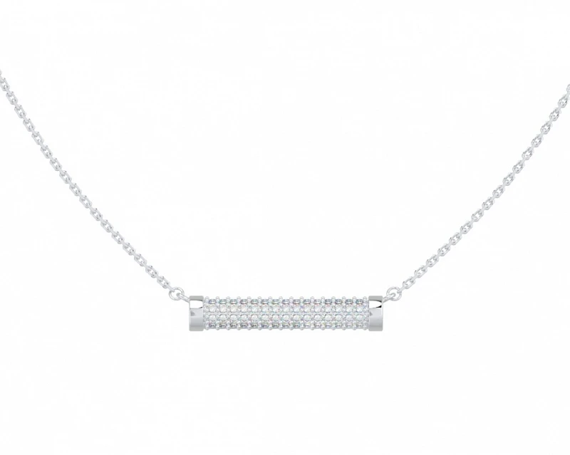 Колье  серебряное с фианитом