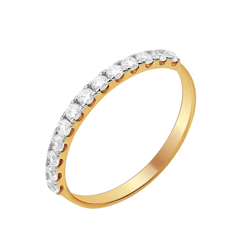 Кольцо  из красного золота с фианитом