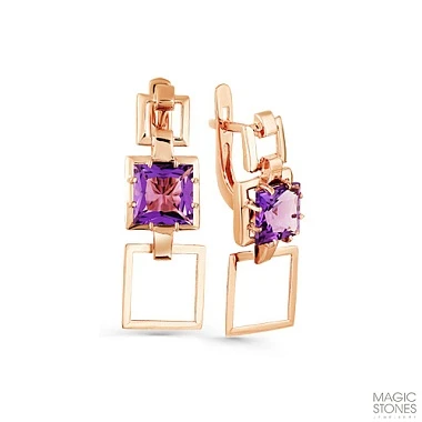 Серьги «MAGIC STONES» золотые