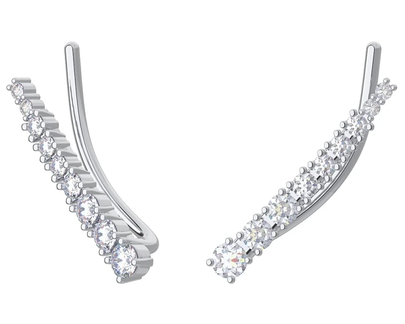 Серьги  серебряные с фианитом