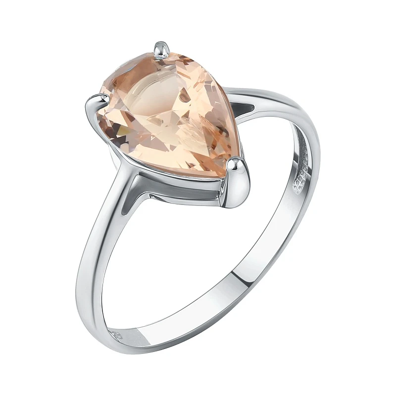 Кольцо  серебряное с кварцем