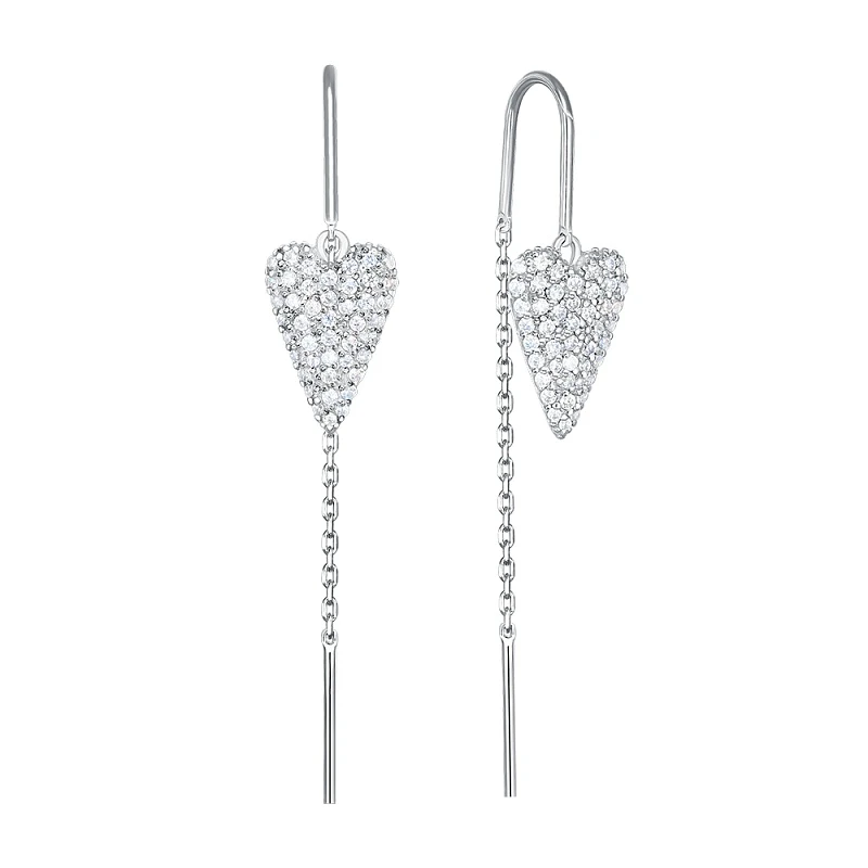 Серьги  серебряные с фианитом