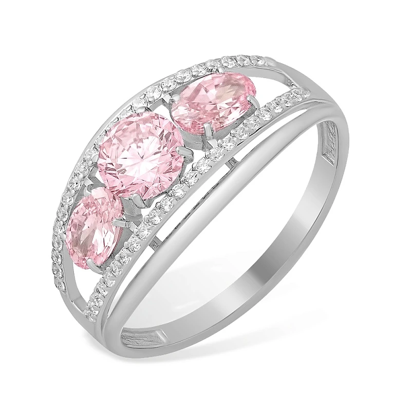 Кольцо  серебряное с фианитом