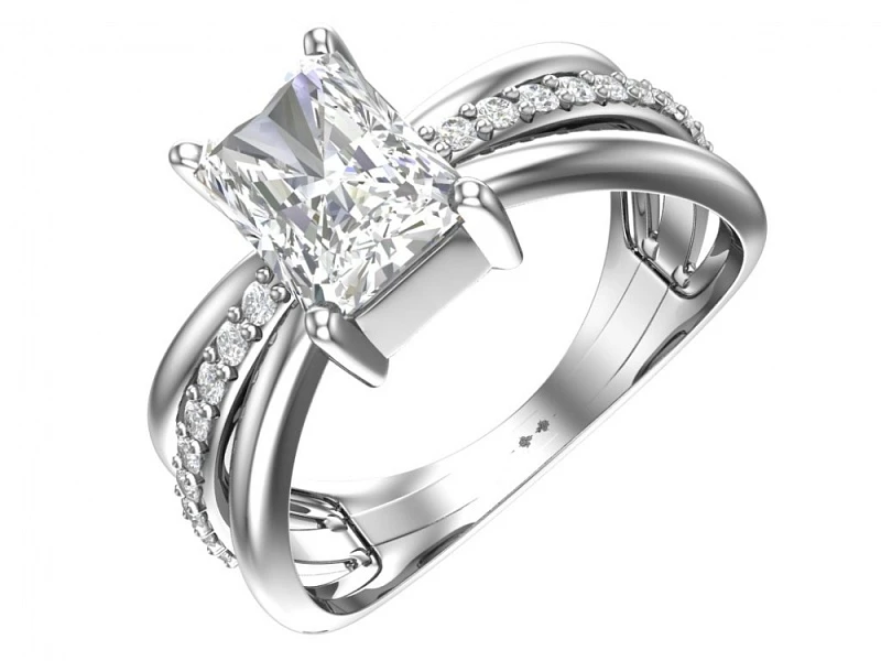 Кольцо  серебряное с фианитом