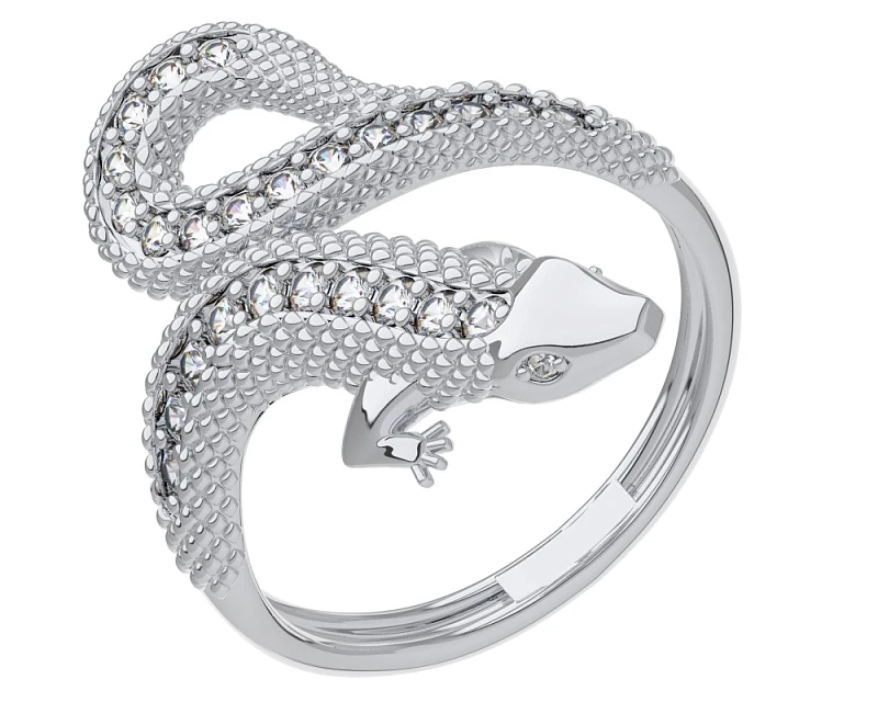 Кольцо  серебряное с фианитом