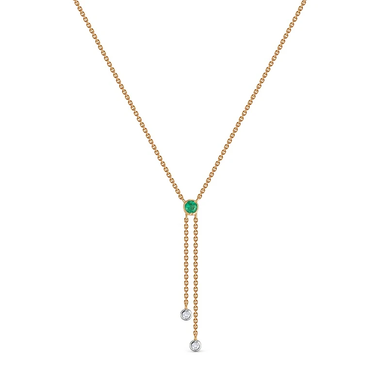 Колье  из красного золота с изумрудом
