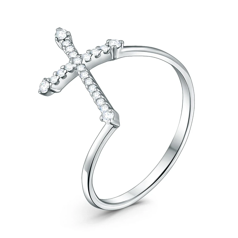 Кольцо  серебряное с фианитом