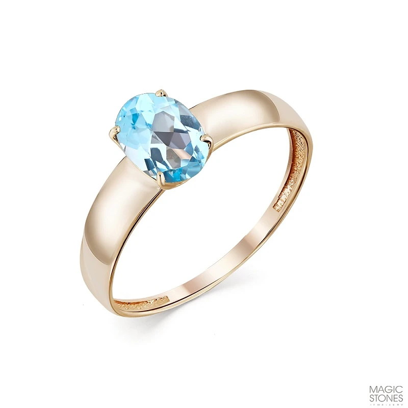 Кольцо  из красного золота с топазом