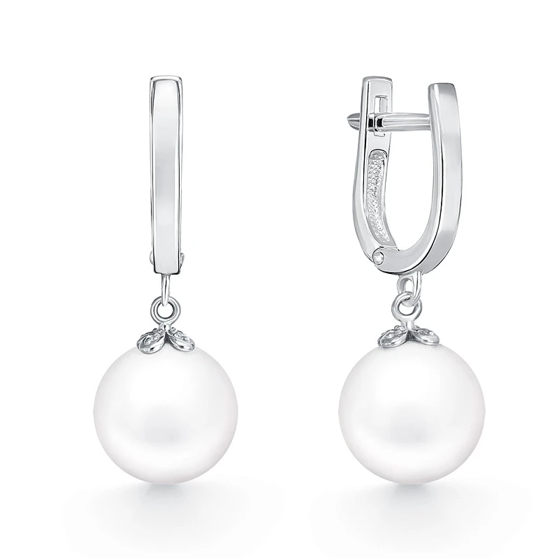 Серьги  серебряные с жемчугом