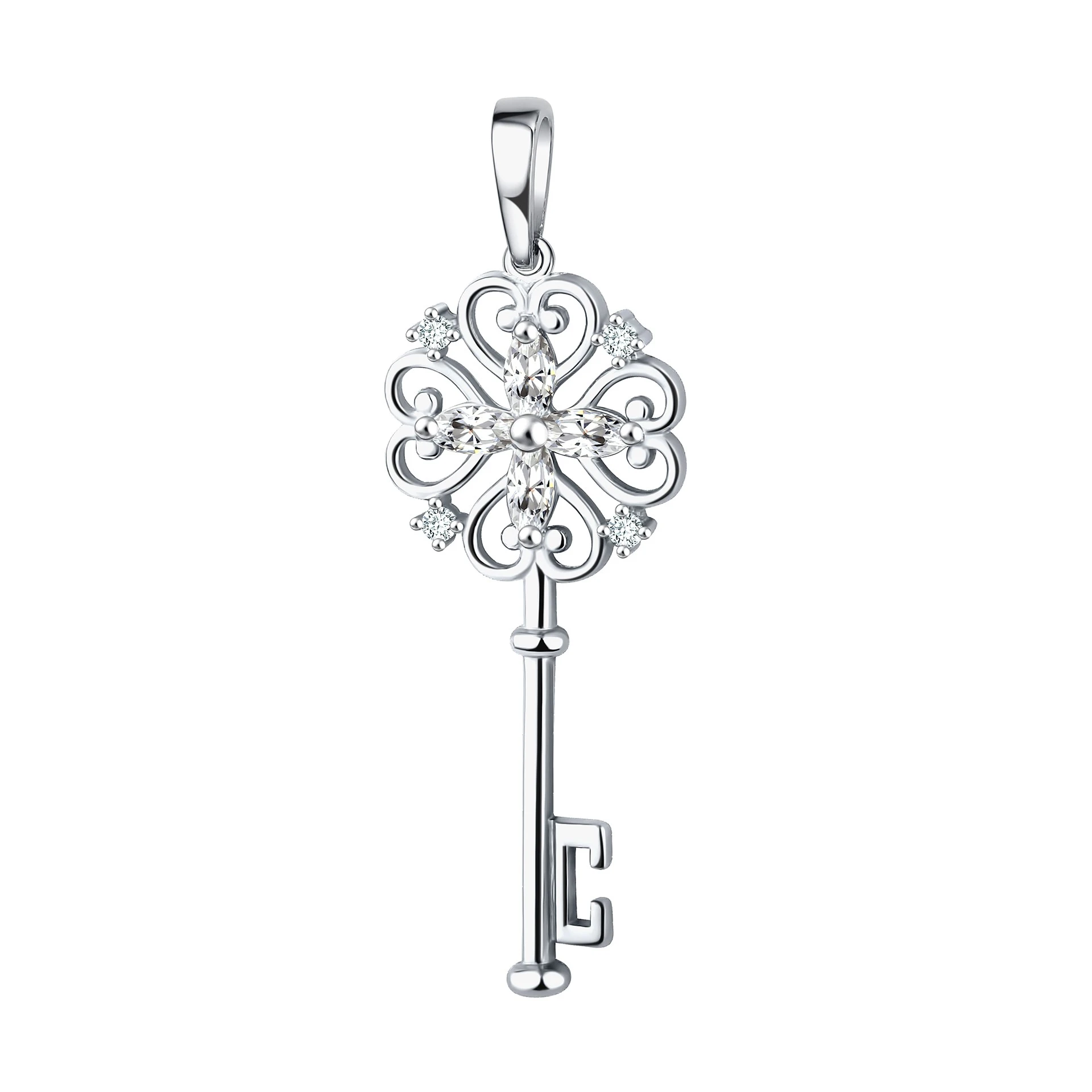 Подвеска  серебряная с фианитом