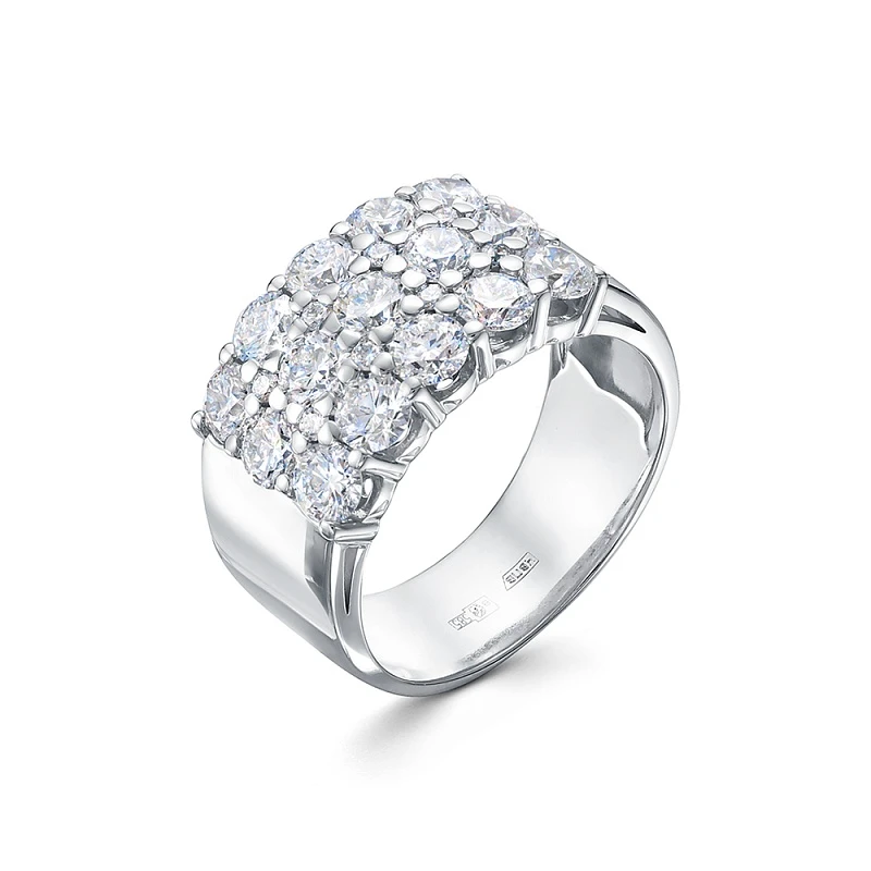 Кольцо  из белого золота с природным бриллиантом