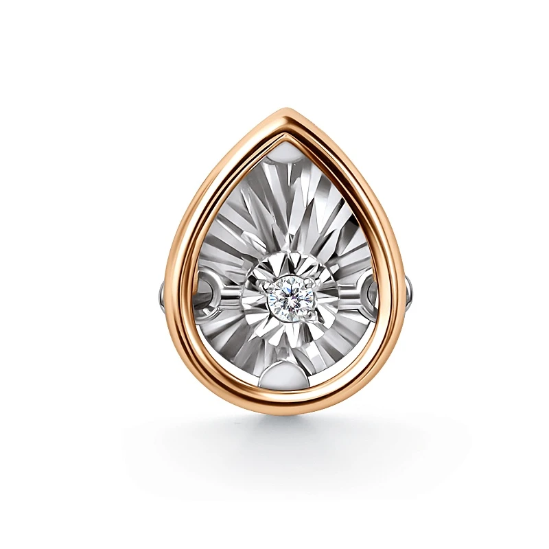 Подвеска  из комбинированного золота с природным бриллиантом