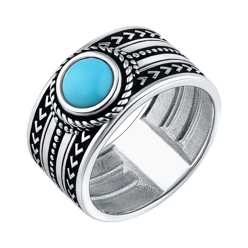 Кольцо  серебряное с бирюзой