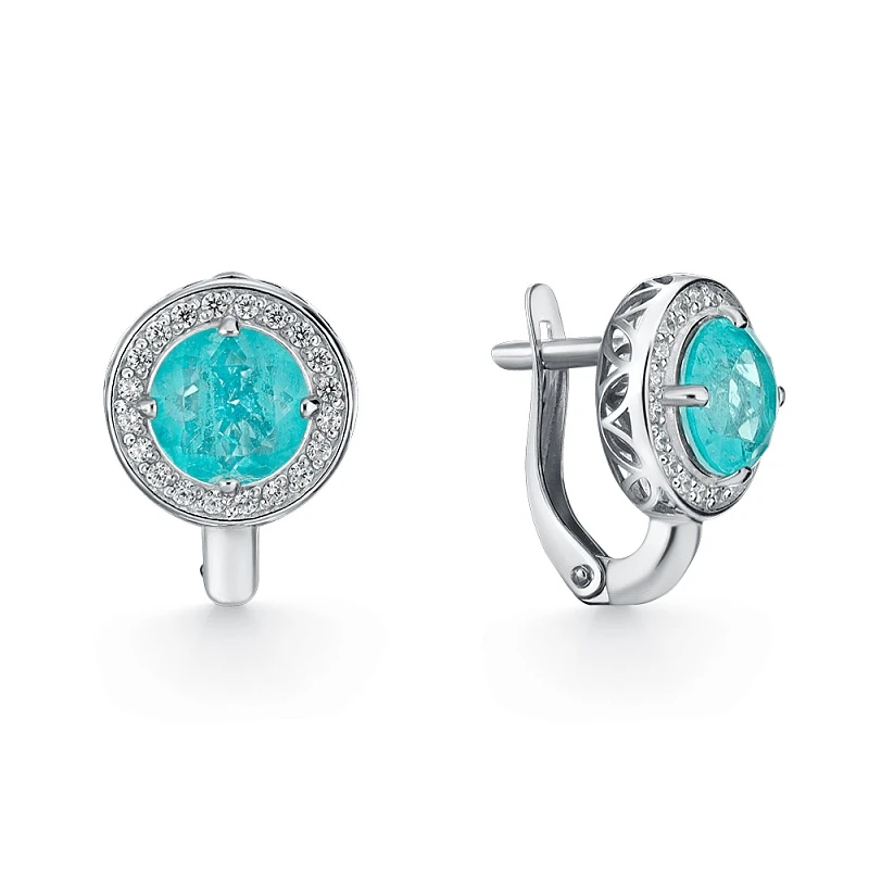 Серьги  серебряные с кварцем