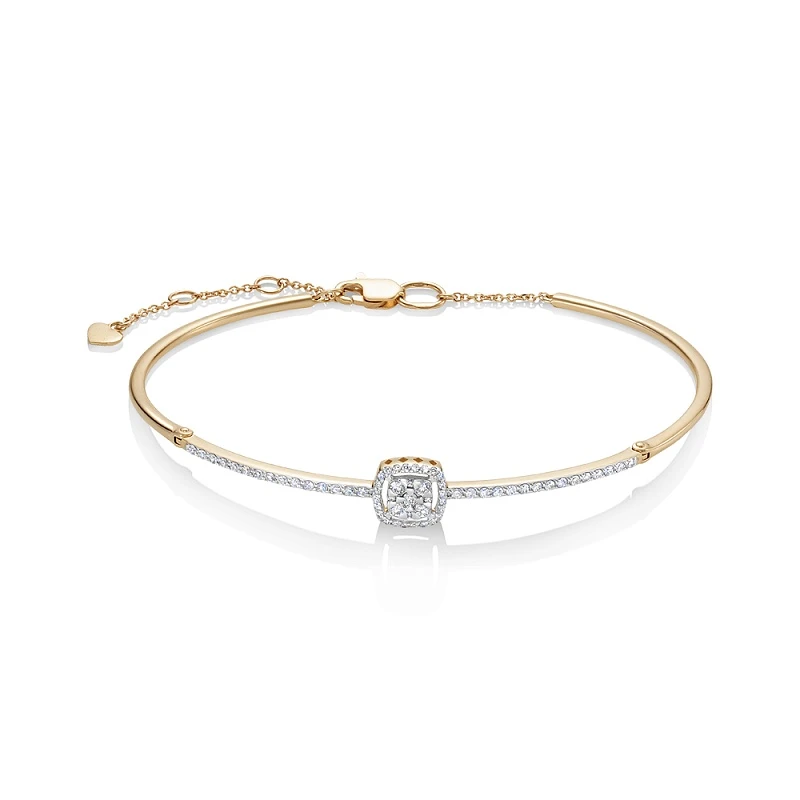 Браслет  из красного золота с природным бриллиантом