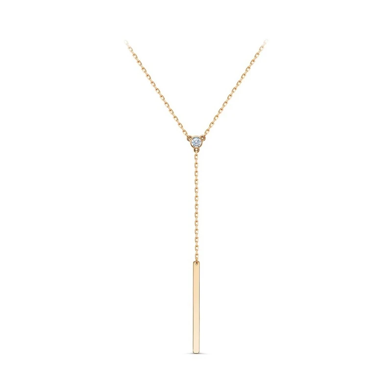 Колье  из красного золота с фианитом