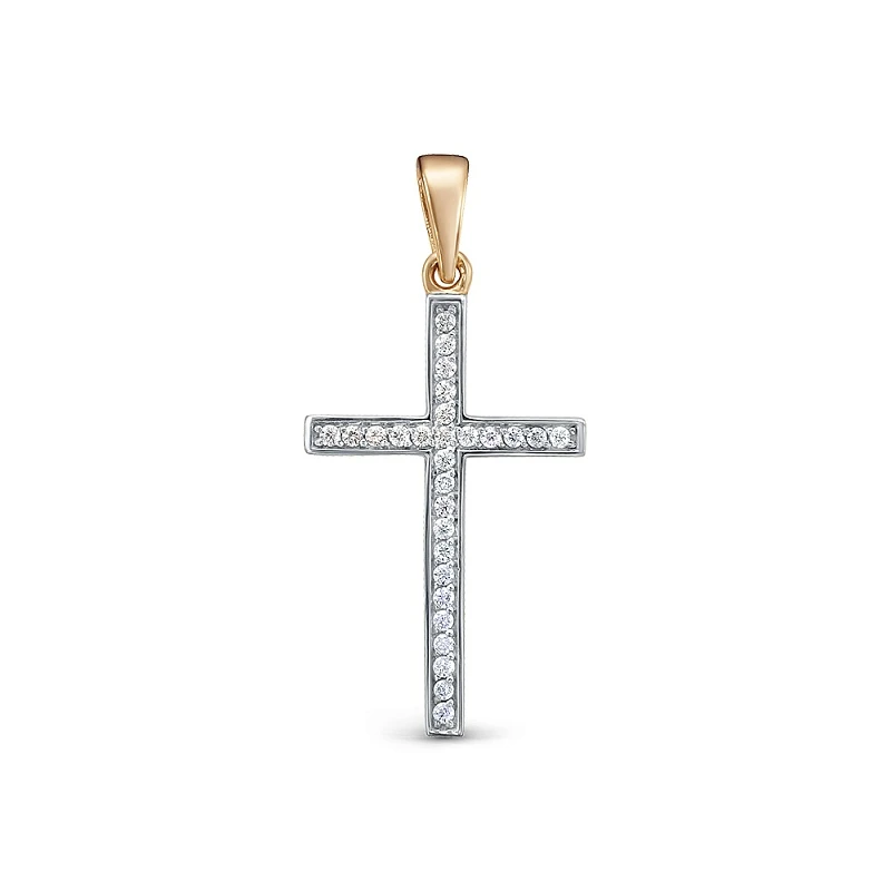 Подвеска  из красного золота с природным бриллиантом