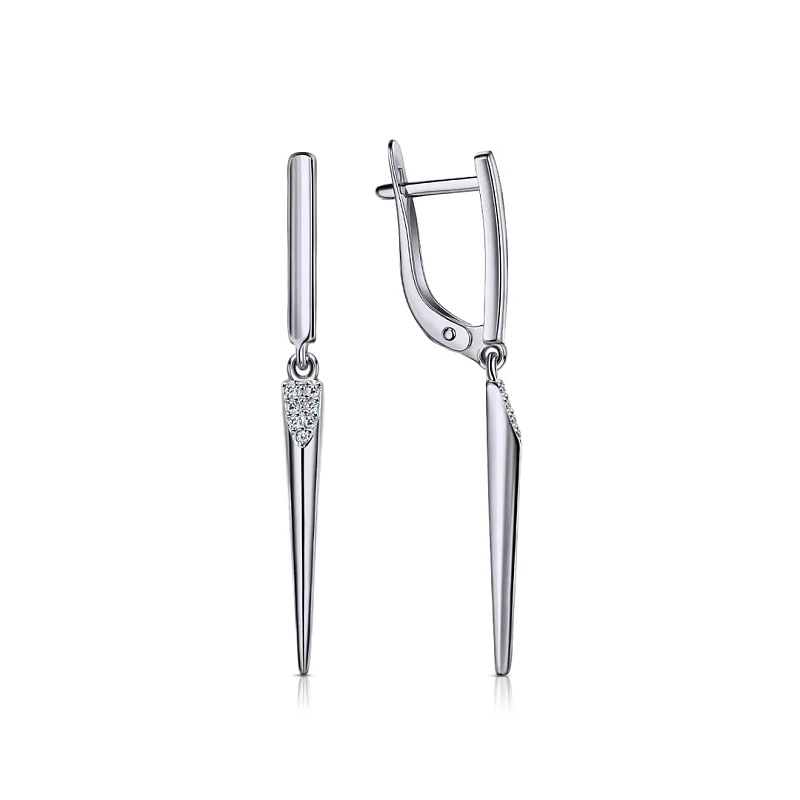 Серьги  серебряные с фианитом