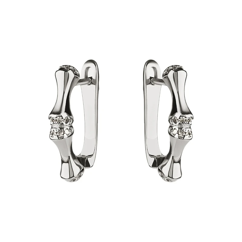 Серьги  серебряные с фианитом